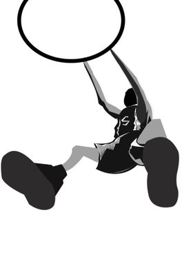 手绘篮球运动员装饰图案