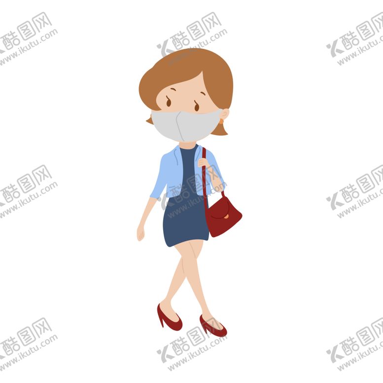 编号：41470007130838507910【酷图网】源文件下载-矢量人物口罩上班PNG