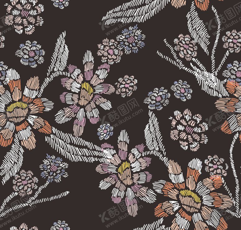 编号：33102309211917431383【酷图网】源文件下载-线条花手绘花矢量花撇丝花