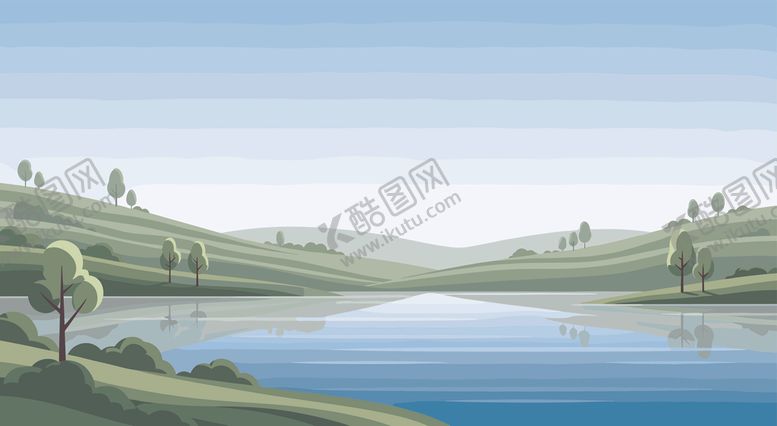 编号：84392912192210231809【酷图网】源文件下载-蓝天草地湖水
