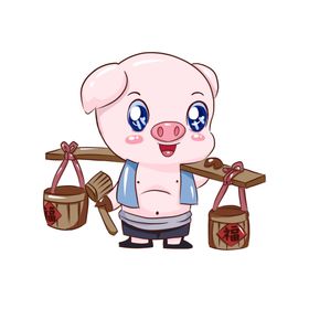 卡通猪可爱小猪