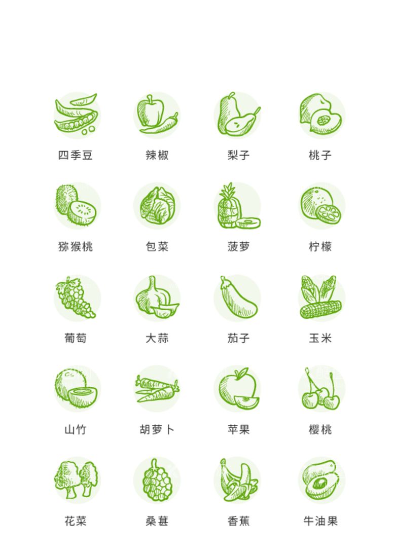 编号：90219812181404501869【酷图网】源文件下载-水果蔬菜图标