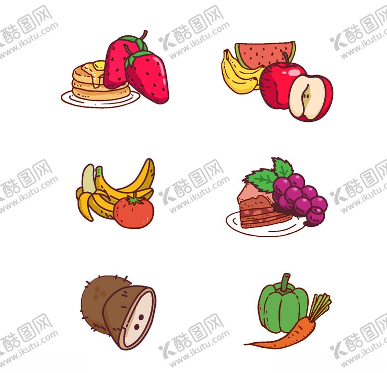 编号：23385605020549264456【酷图网】源文件下载-卡通四水果标签