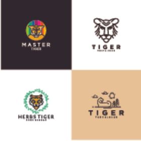 老虎图标头矢量眼纹