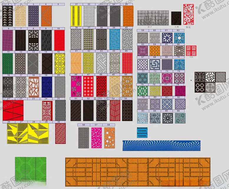 编号：48903304031856599979【酷图网】源文件下载-镂空板花型大全