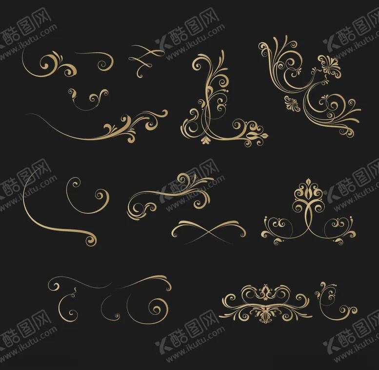 编号：15602710131356497933【酷图网】源文件下载-精美欧式矢量花纹