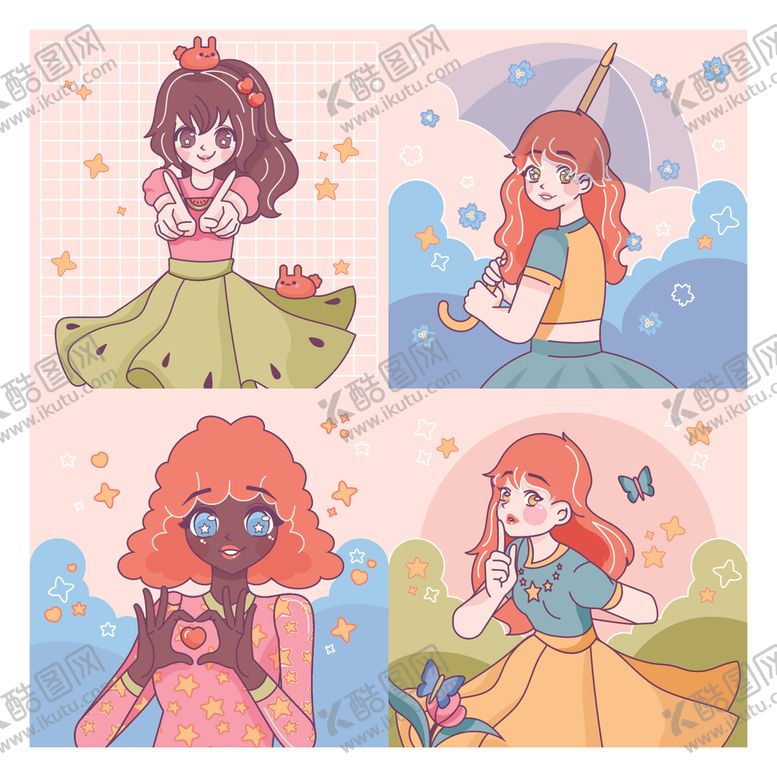 编号：71917409230828564835【酷图网】源文件下载-可爱少女插画集合