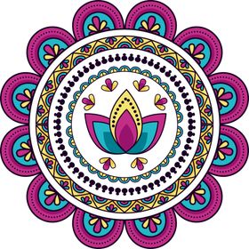 彩色复古花纹