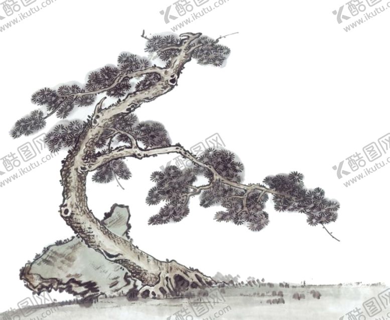 编号：50534605040552098516【酷图网】源文件下载-水墨中国风迎客松