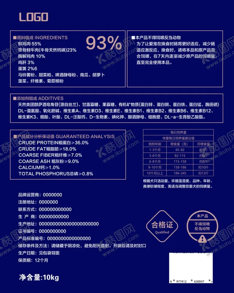 编号：88150302151233382612【酷图网】源文件下载-狗粮包装袋