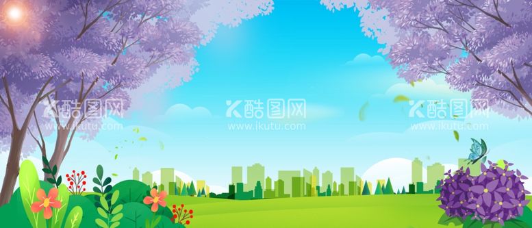 编号：57792812200631123006【酷图网】源文件下载-蓝花楹背景