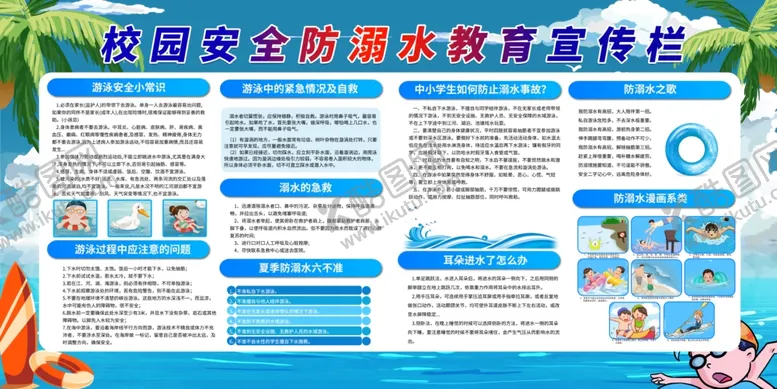 编号：80119505010051453646【酷图网】源文件下载-校园防溺水安全教育宣传展板