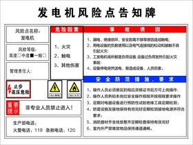 发电机安全风险点告知