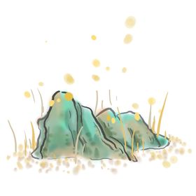 国潮山水边框图片复古画底纹古风古风素材