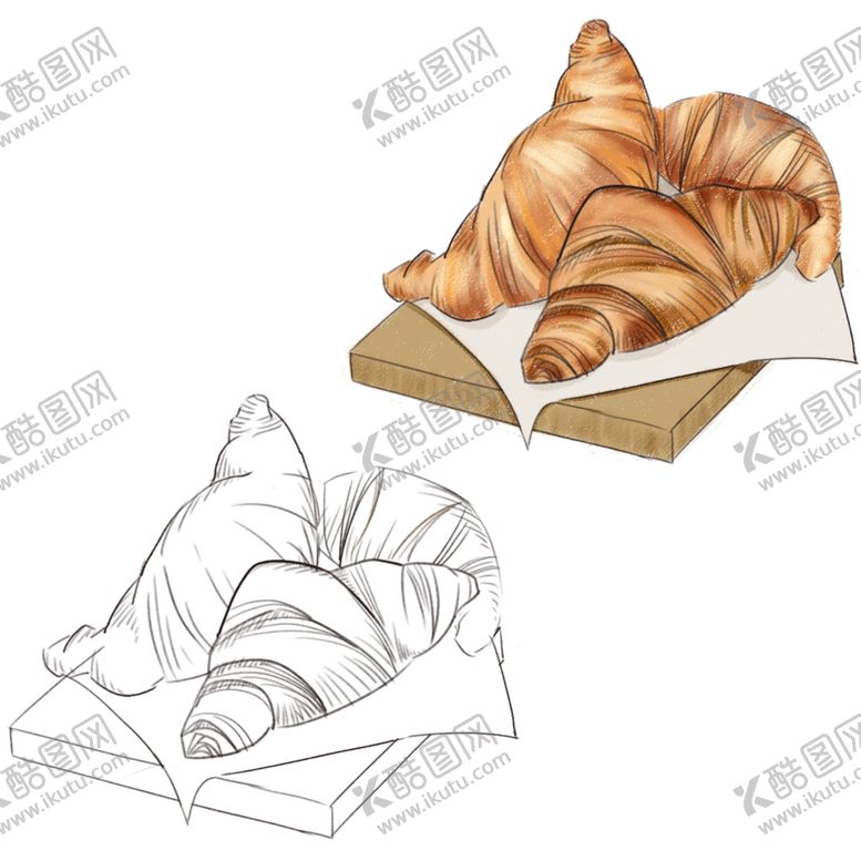 编号：64944610281610073813【酷图网】源文件下载-手绘食物线描食物食物线稿