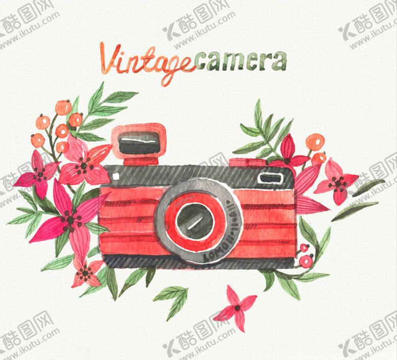 编号：54633606260729456671【酷图网】源文件下载-矢量花朵相机