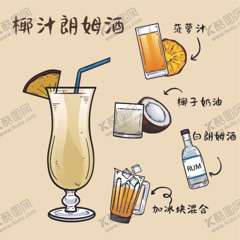 编号：15025905042345193800【酷图网】源文件下载-椰汁朗姆酒