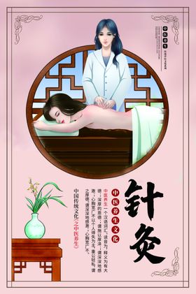 针灸中医复古宣传海报素材