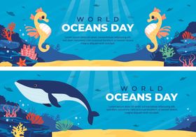 海洋日主题横幅设计