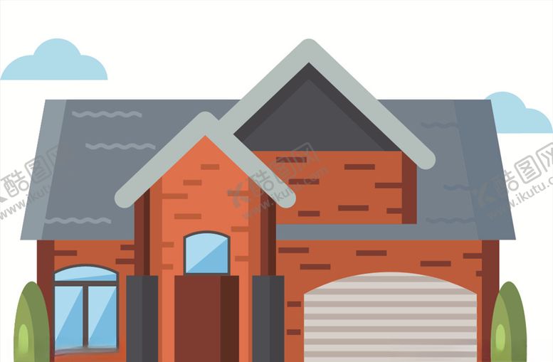 编号：40158310040159026114【酷图网】源文件下载-扁平化房屋设计插图
