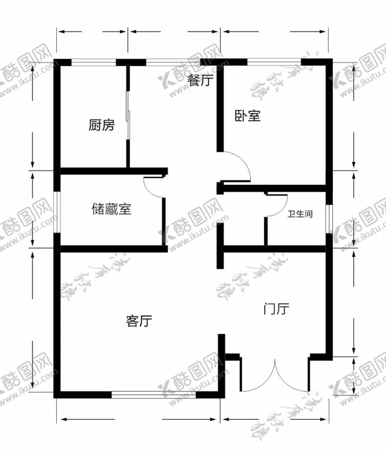 编号：09816209140713581732【酷图网】源文件下载-cdr模仿绘图房屋建筑平面图户型图