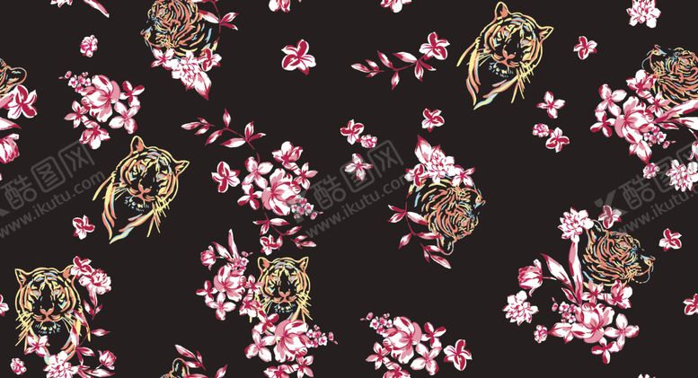 编号：11208611011700173304【酷图网】源文件下载-牌女装花型夏季数码印花