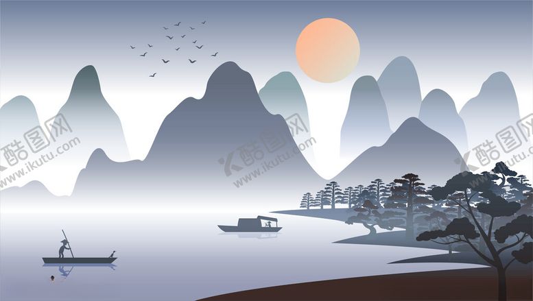 编号：77766504010747439422【酷图网】源文件下载-水墨山水