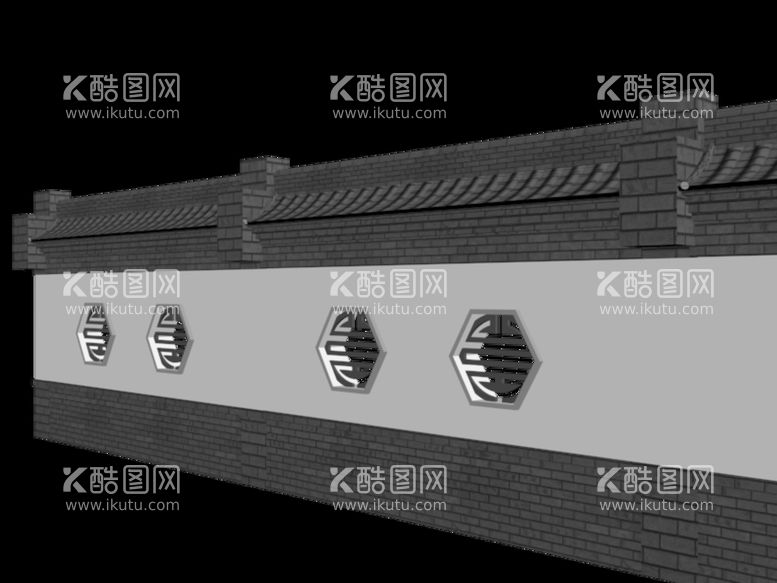 编号：57221712220738476871【酷图网】源文件下载-max模型古风围墙