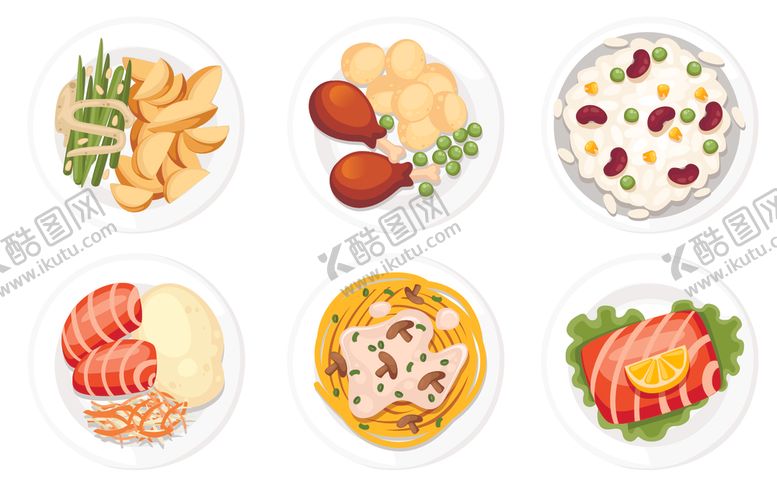 编号：12577303051106495373【酷图网】源文件下载-美食卡通插画