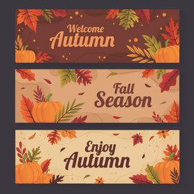 秋季主题横幅设计素材