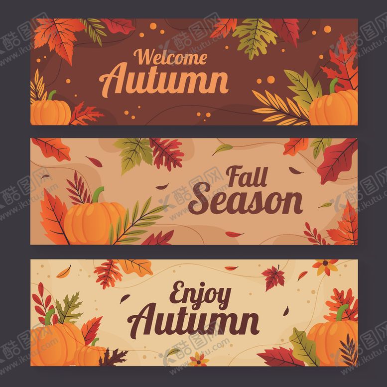 编号：75361504021832559490【酷图网】源文件下载-秋季主题横幅设计素材