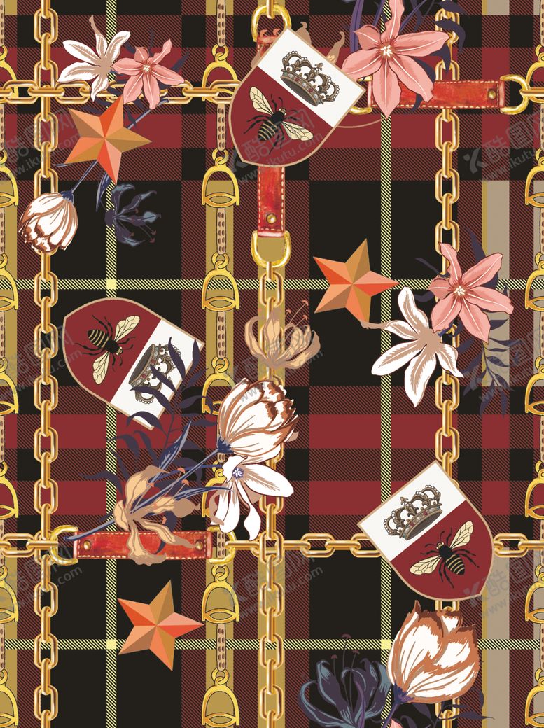 编号：94807809241350051358【酷图网】源文件下载-大牌卡通链条皮带花