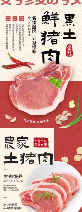 美食生鲜猪肉DM宣传单页