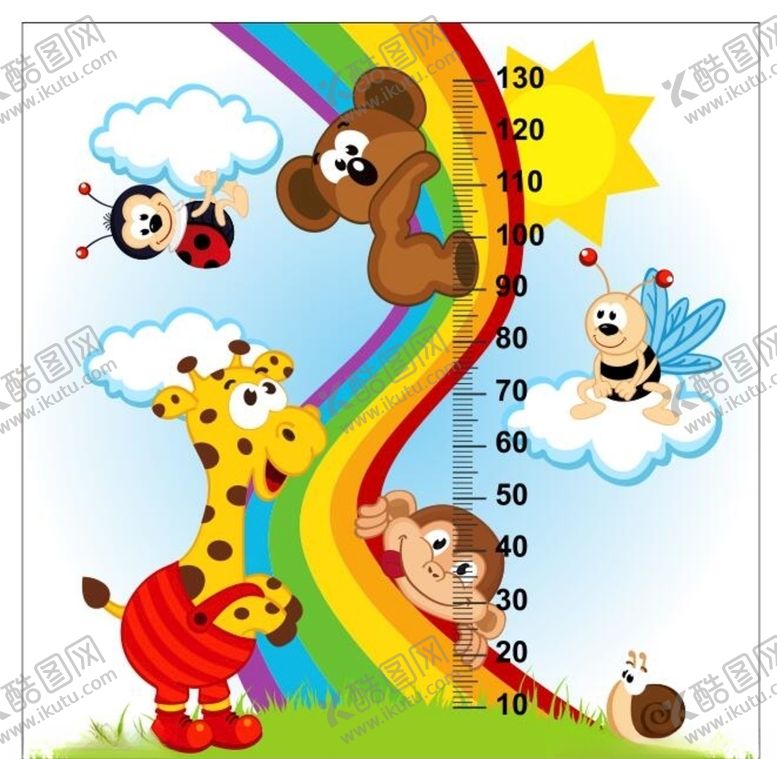 编号：81237109241127245463【酷图网】源文件下载-矢量卡通身高尺