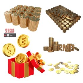 金币素材保险箱金色箭头