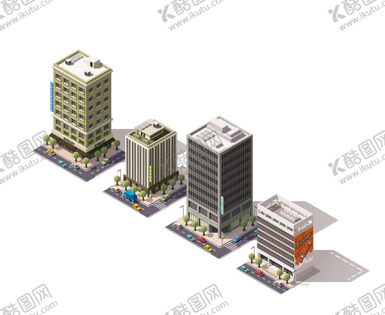 编号：22267708071521333715【酷图网】源文件下载-矢量立体3d等距建筑
