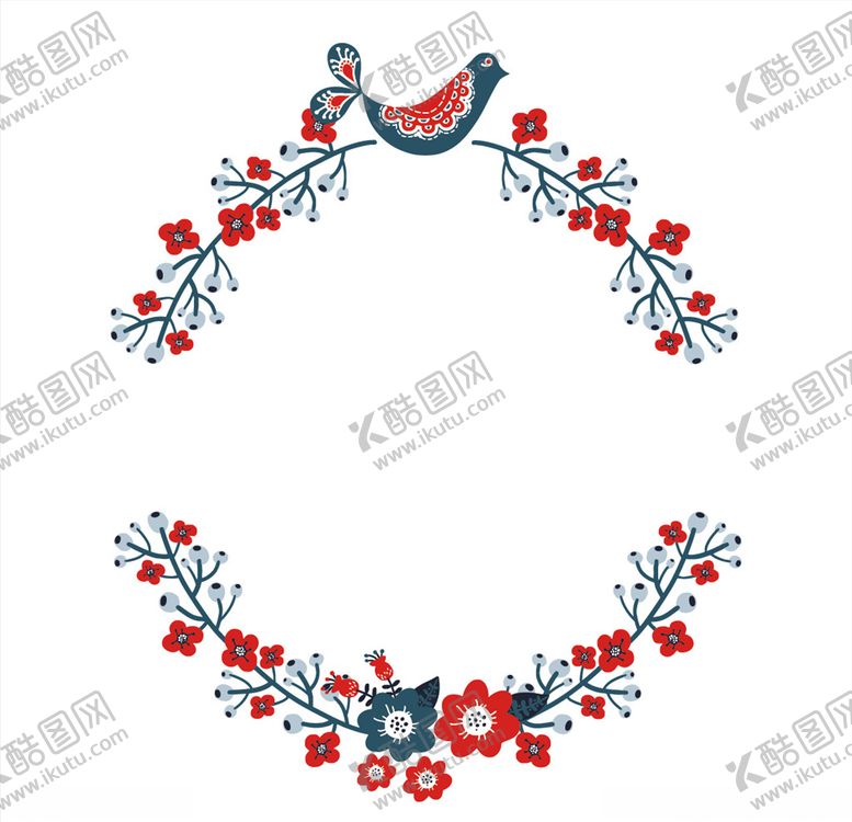 编号：14139509261902098112【酷图网】源文件下载-喜庆梅花小鸟