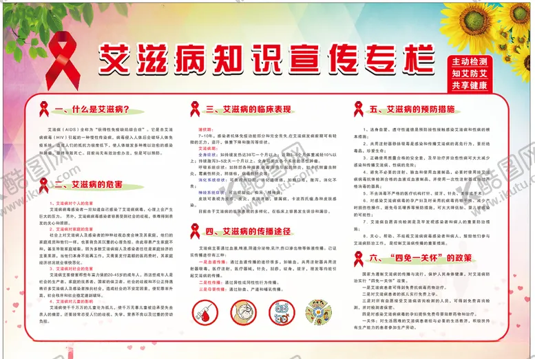编号：40747406250936369988【酷图网】源文件下载-艾滋病知识宣传专栏