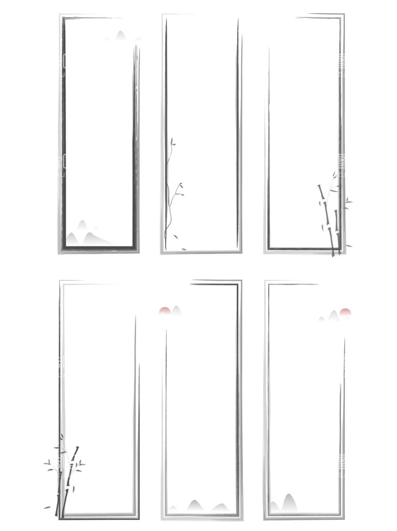 编号：36574109260404077562【酷图网】源文件下载-水墨竖向边框