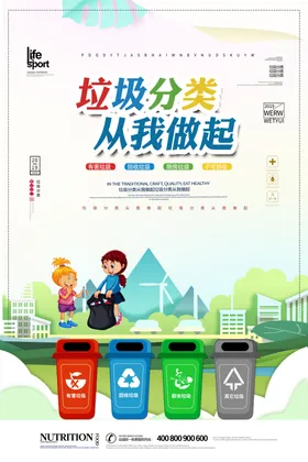 垃圾分类图片环保标语社区卫生