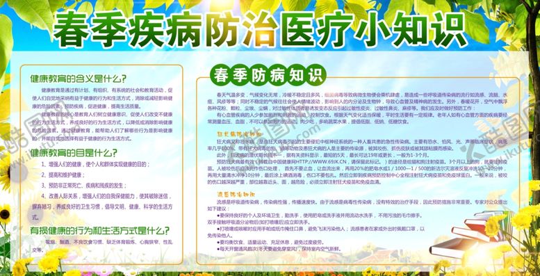 编号：20869203132223311872【酷图网】源文件下载-春季疾病预防知识宣传海报素材