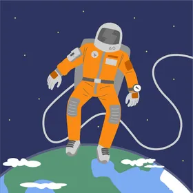 宇航员天卡通太空人
