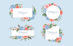 玫瑰花卉装饰边框矢量设计