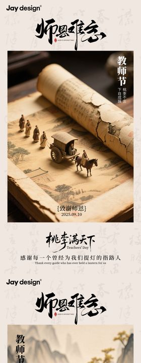 中式教师节系列海报