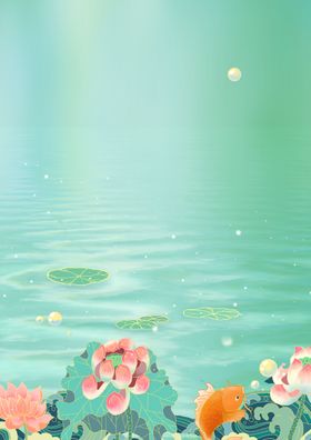 荷花背景夏日唯美清凉