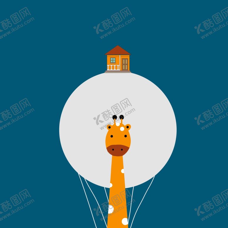 编号：70869211260638422404【酷图网】源文件下载-简约卡通长颈鹿挂画装饰画
