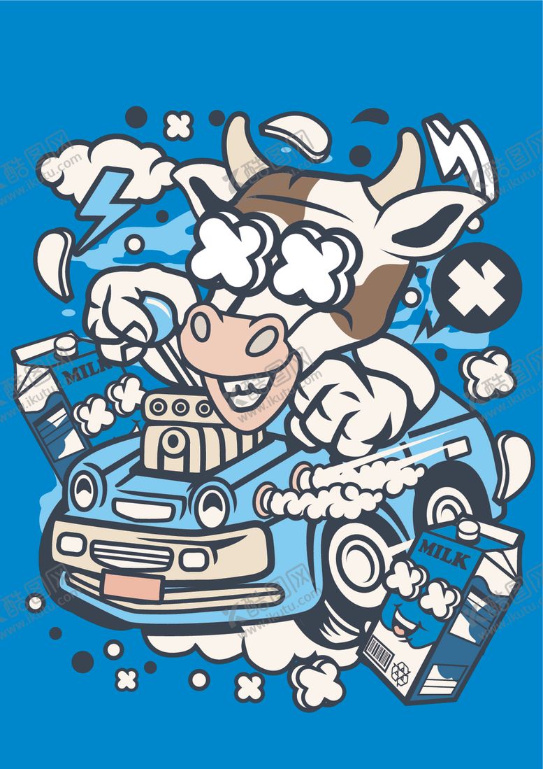 编号：96530610162032051745【酷图网】源文件下载-嘻哈创意卡通印花图案