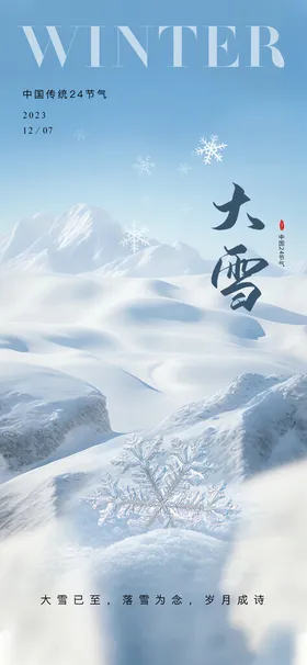 酒吧宣传海报大雪节气背景大门