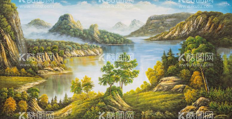 编号：29576009180436284395【酷图网】源文件下载-山水油画 