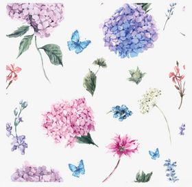 手绘水粉花束
